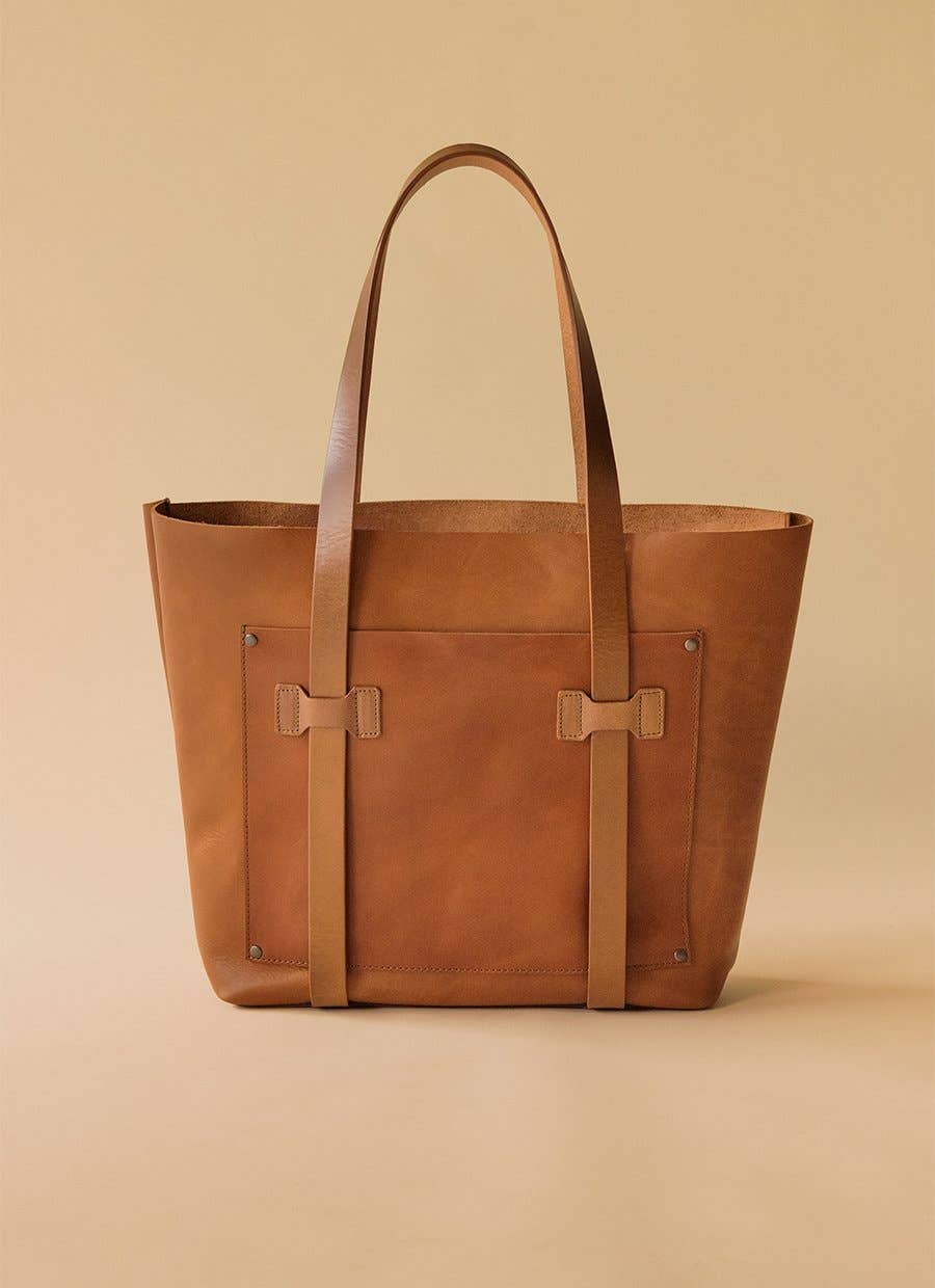 Large Leather Unisex Tote Bag