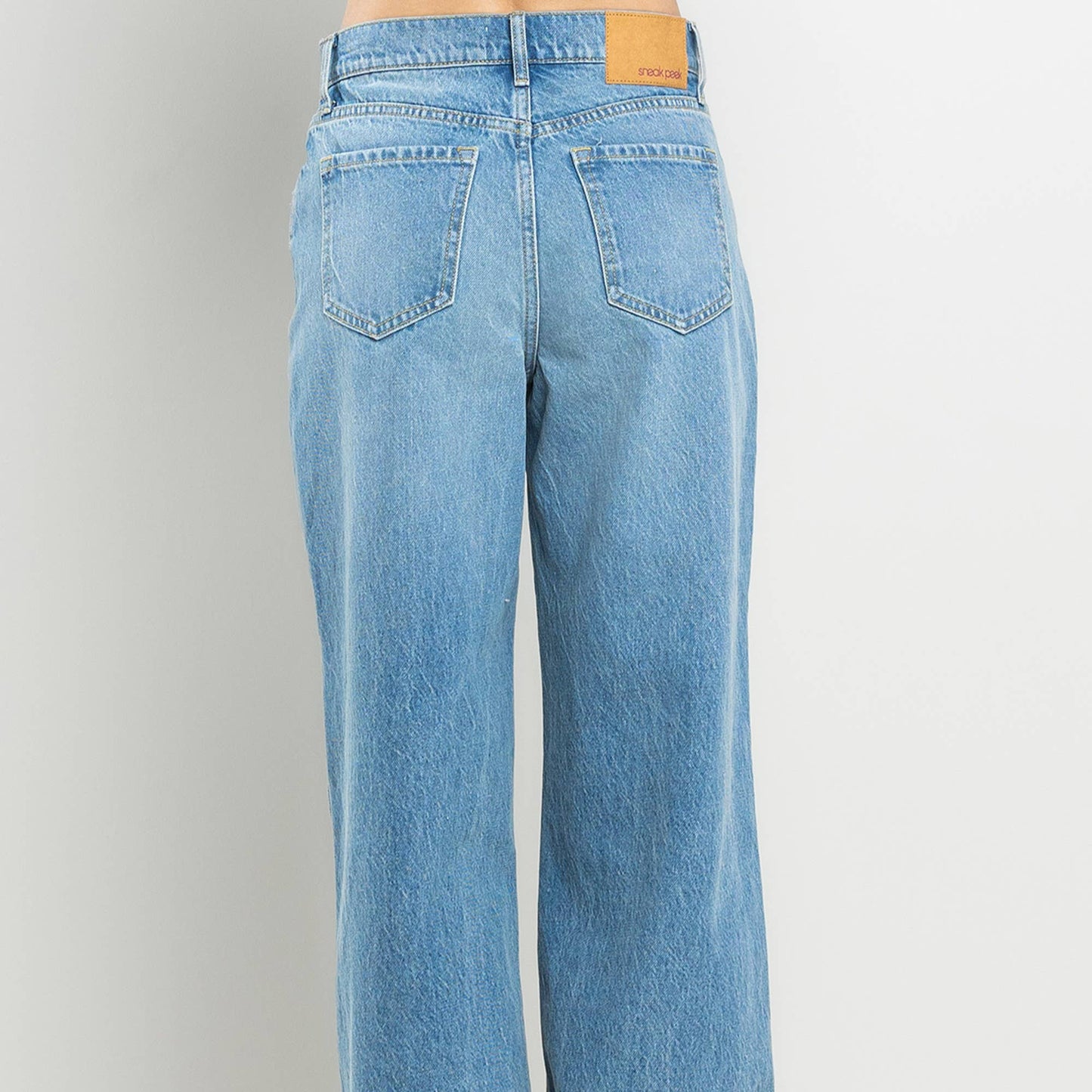 HIGH RISE VINTAGE BASIC 5 POCKET WIDE LEG JEAN, SI1744-ML-SP